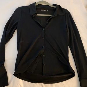 Abercrombie black button down